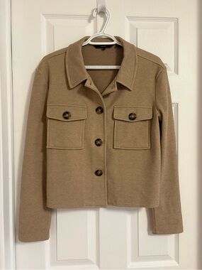 Vero Moda Soft Tan Cropped Jacket with Patch Pockets